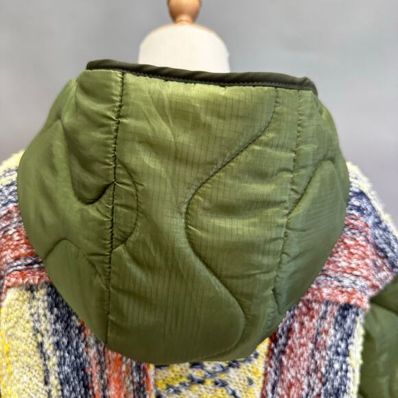 Pilcro Baja Knit & Quilted Puffer Liner Coat Size XS Boho Oversized Boxy - Picture 11 of 16